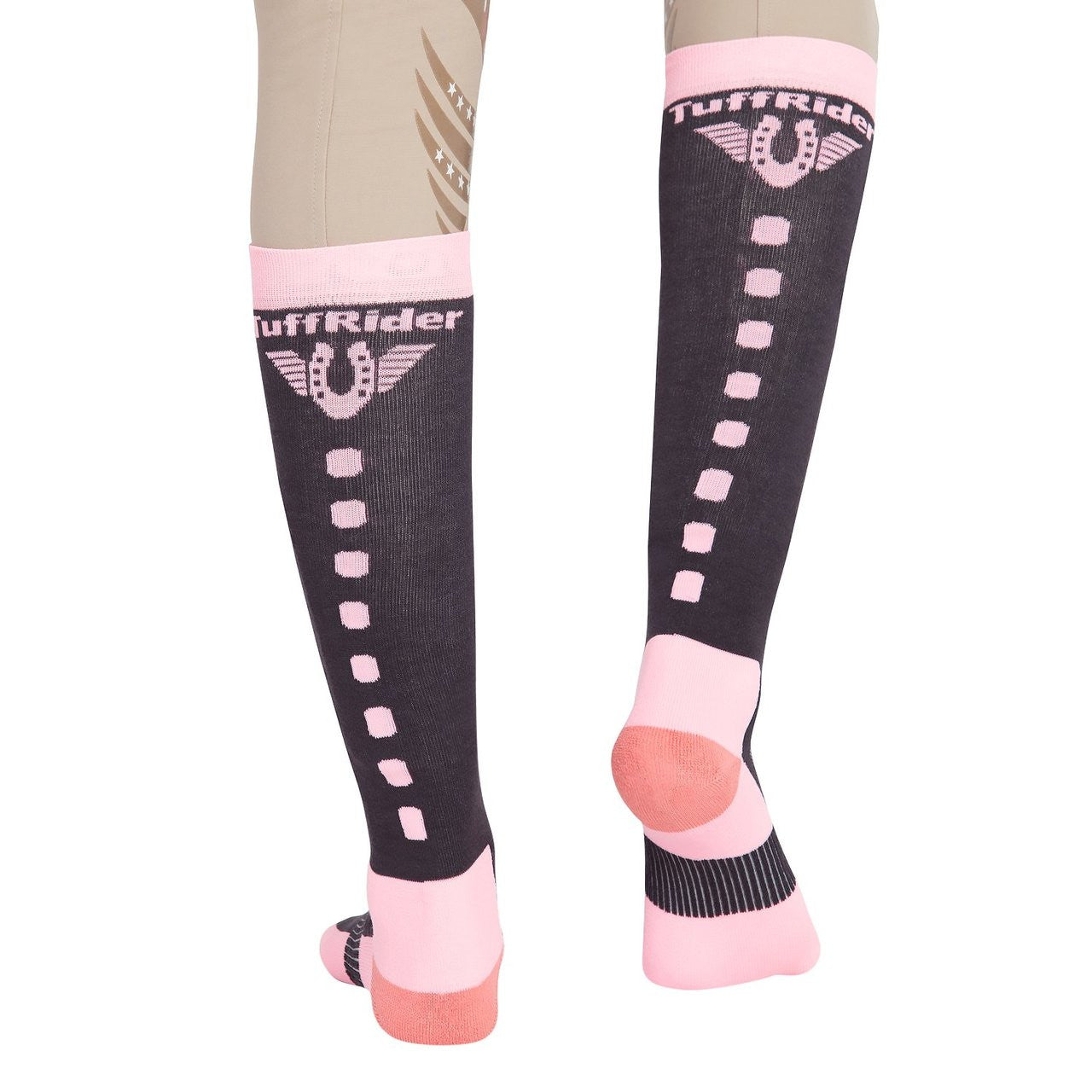 TuffRider Ladies Ventilated Knee Hi Socks - Peach Back