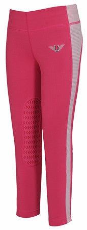 TuffRider Children's Ventilated Schooling Tights - Hot Pink/Pink