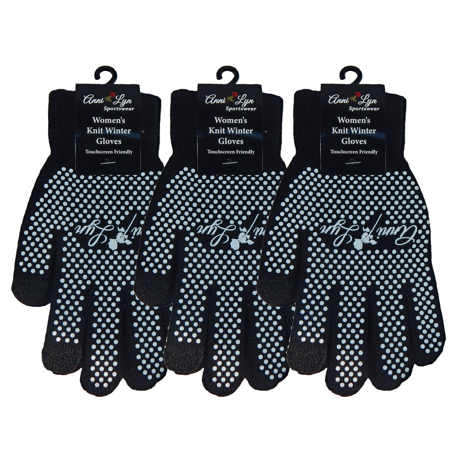 Anni Lyn Sportswear Winter Knit Gloves with Silicone Grip