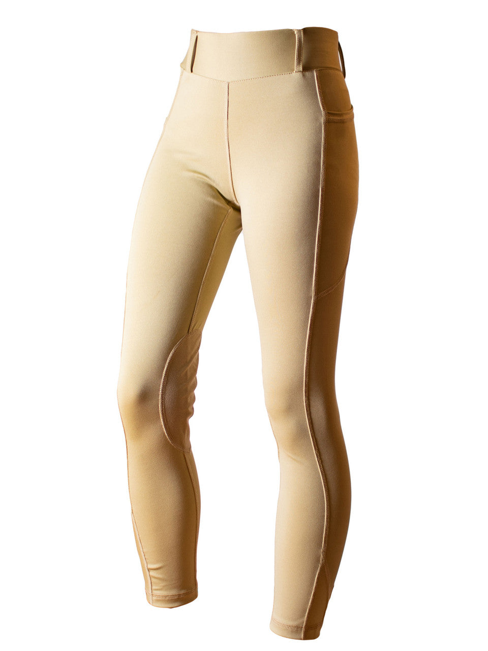 Anni Lyn Sportswear Kid's Competitor Knee Patch Tight - Tan