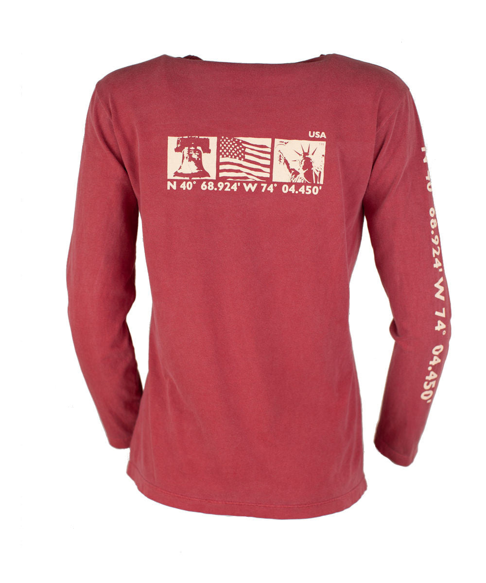 TownWear USA Long Sleeve Tee - Crimson Back