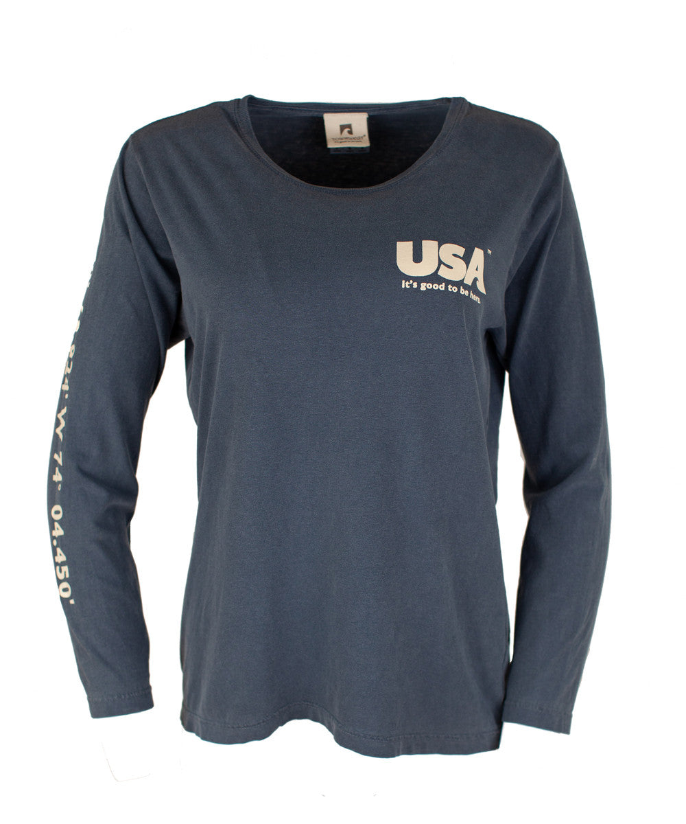 TownWear USA Long Sleeve Tee - Denim Front