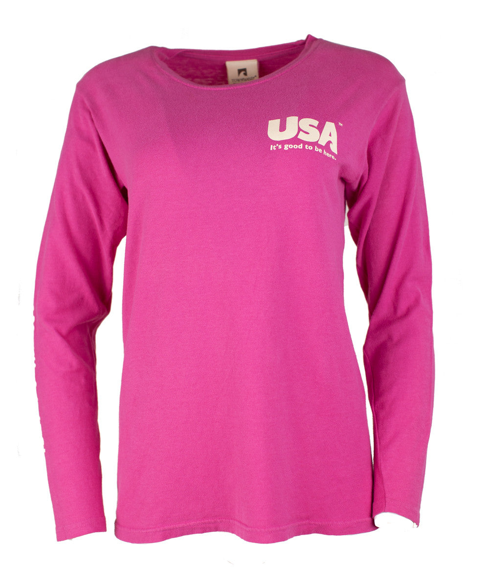 TownWear USA Long Sleeve Tee - Raspberry Front