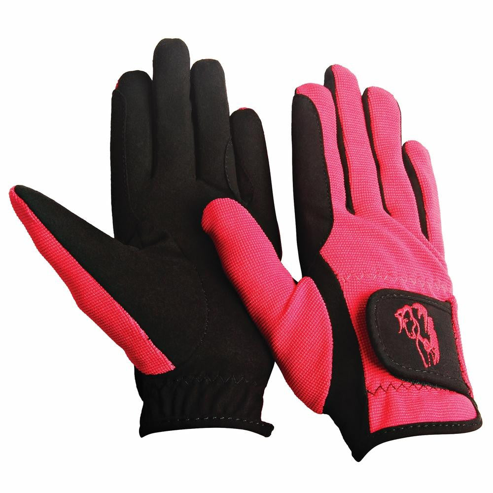 TuffRider Children's Performance Riding Gloves - Raspberry