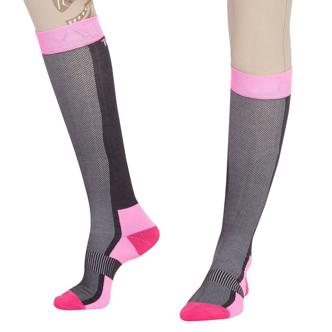 TuffRider Ladies Ventilated Knee Hi Socks - Pink