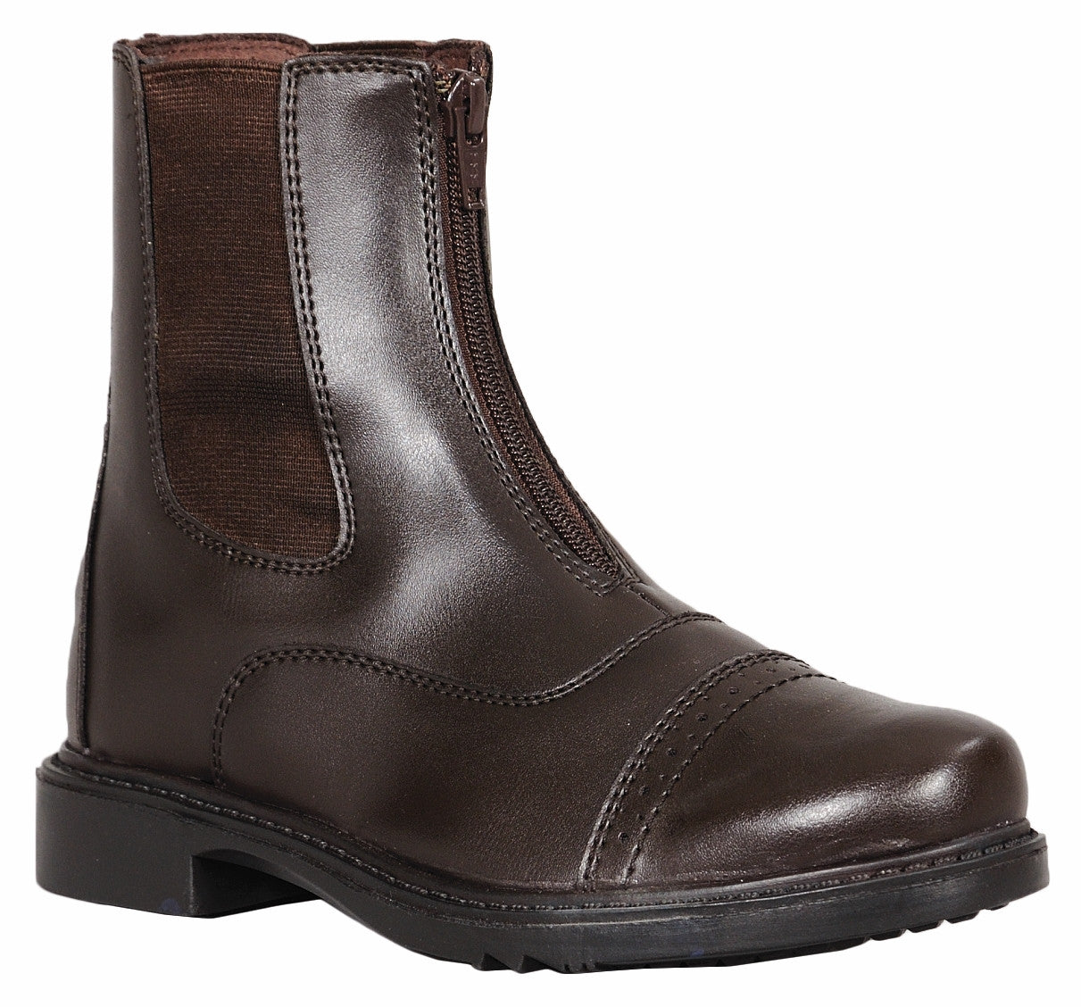 TuffRider Children's Starter Front Zip Paddock Boots - Mocha