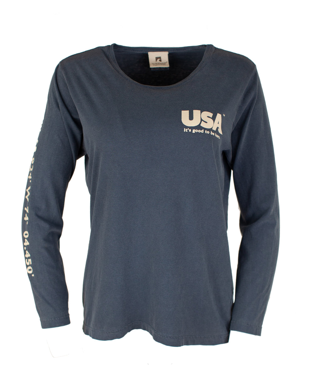 Townwear "USA - It's Good to be Here"  Women's Long Sleeve Tee