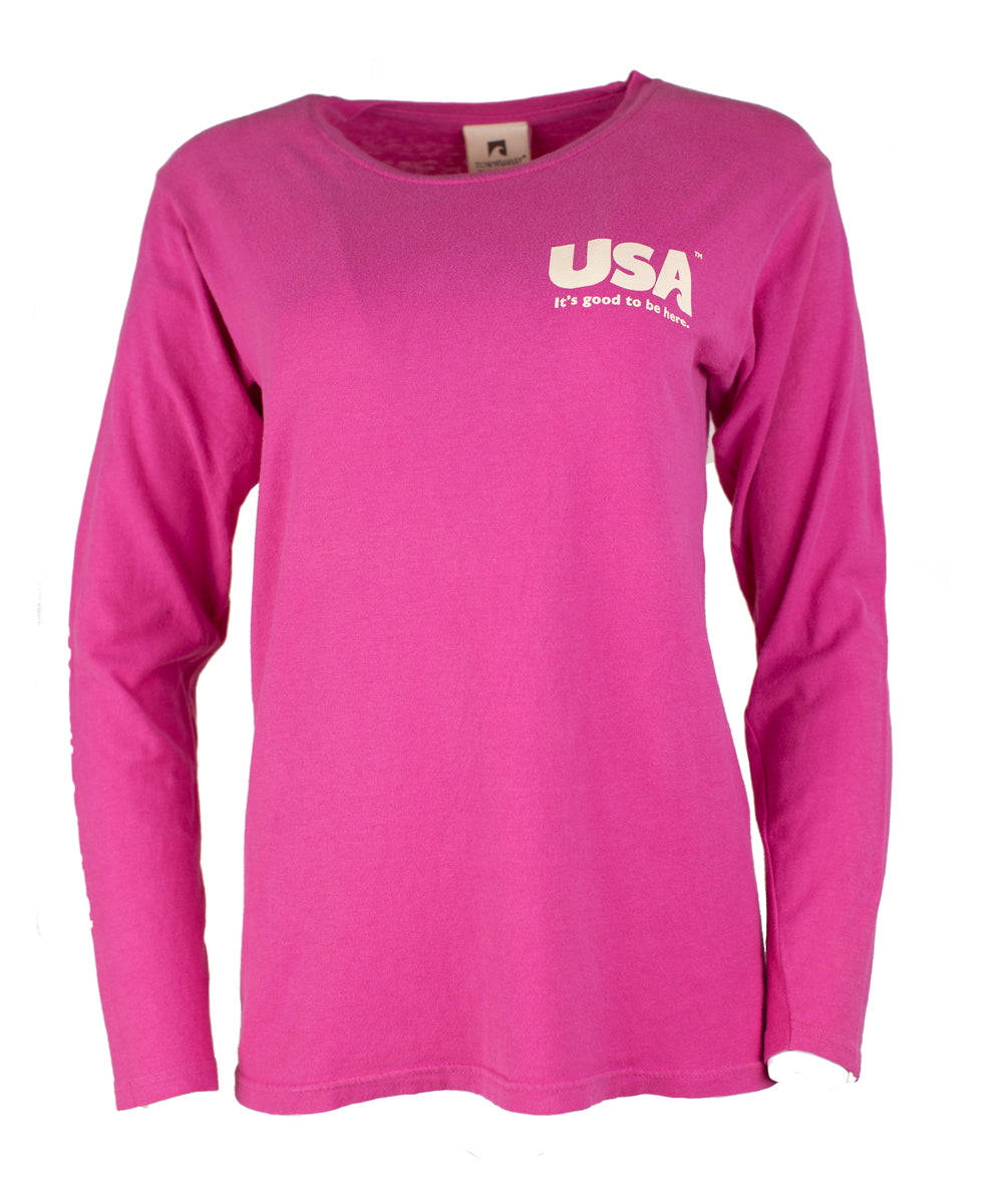 Townwear "USA - It's Good to be Here"  Women's Long Sleeve Tee