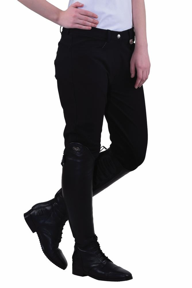 TuffRider Ladies Perfect Knee Patch Breeches - Black