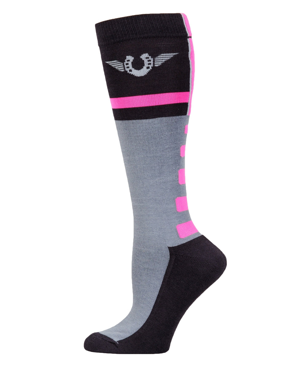 TuffRider Impulsion Knee Hi Socks with Neon Accents