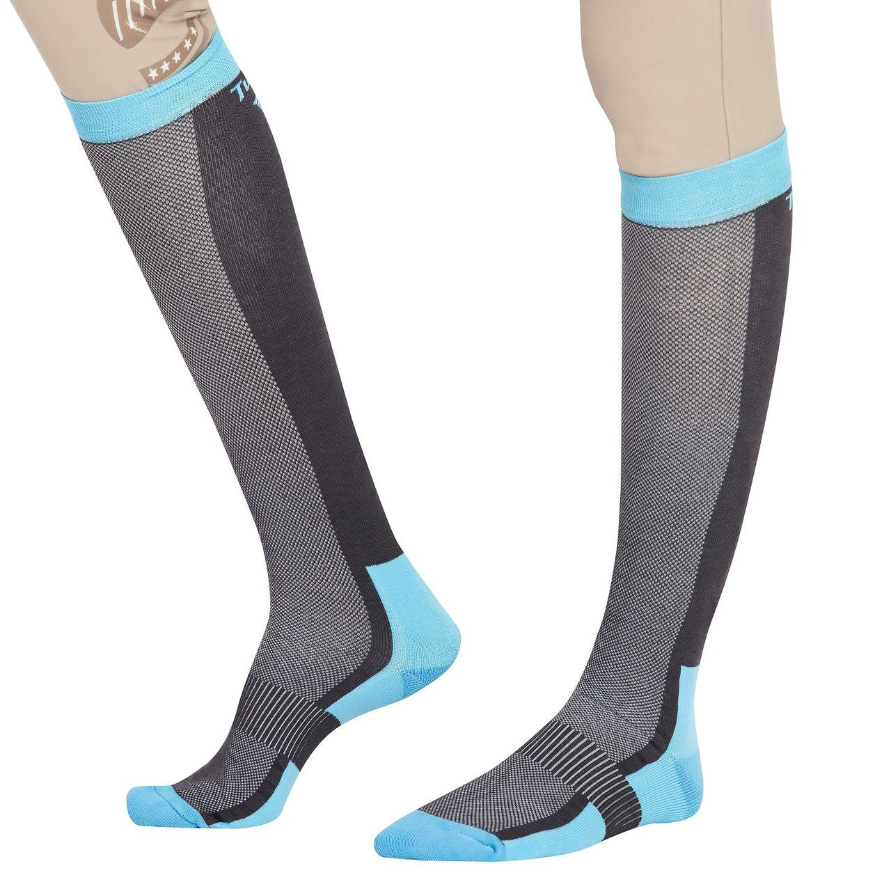 TuffRider Ladies Ventilated Knee Hi Socks - Blue