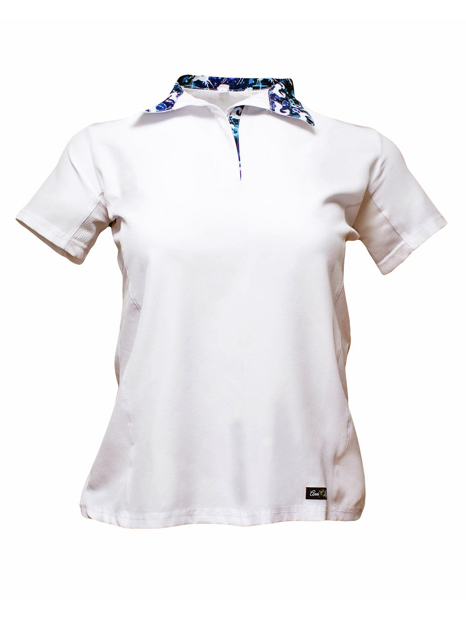 Anni Lyn Sportswear Women's Short Sleeve Ventilated Show Shirt - Blue Horses