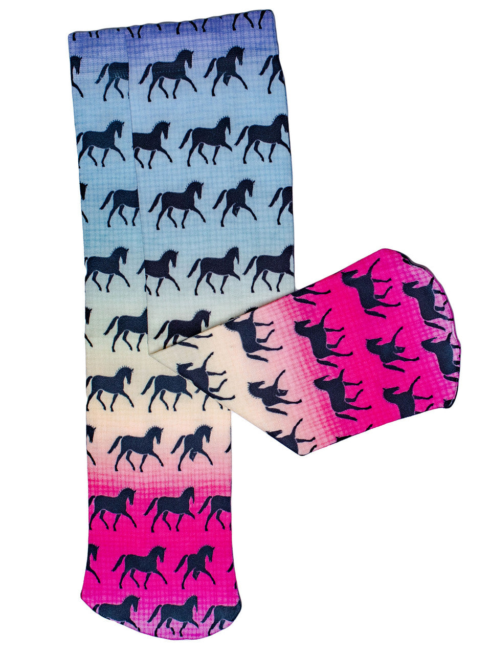 Anni Lyn Sportswear Kid's Printed Boot Socks - Sunset Horses