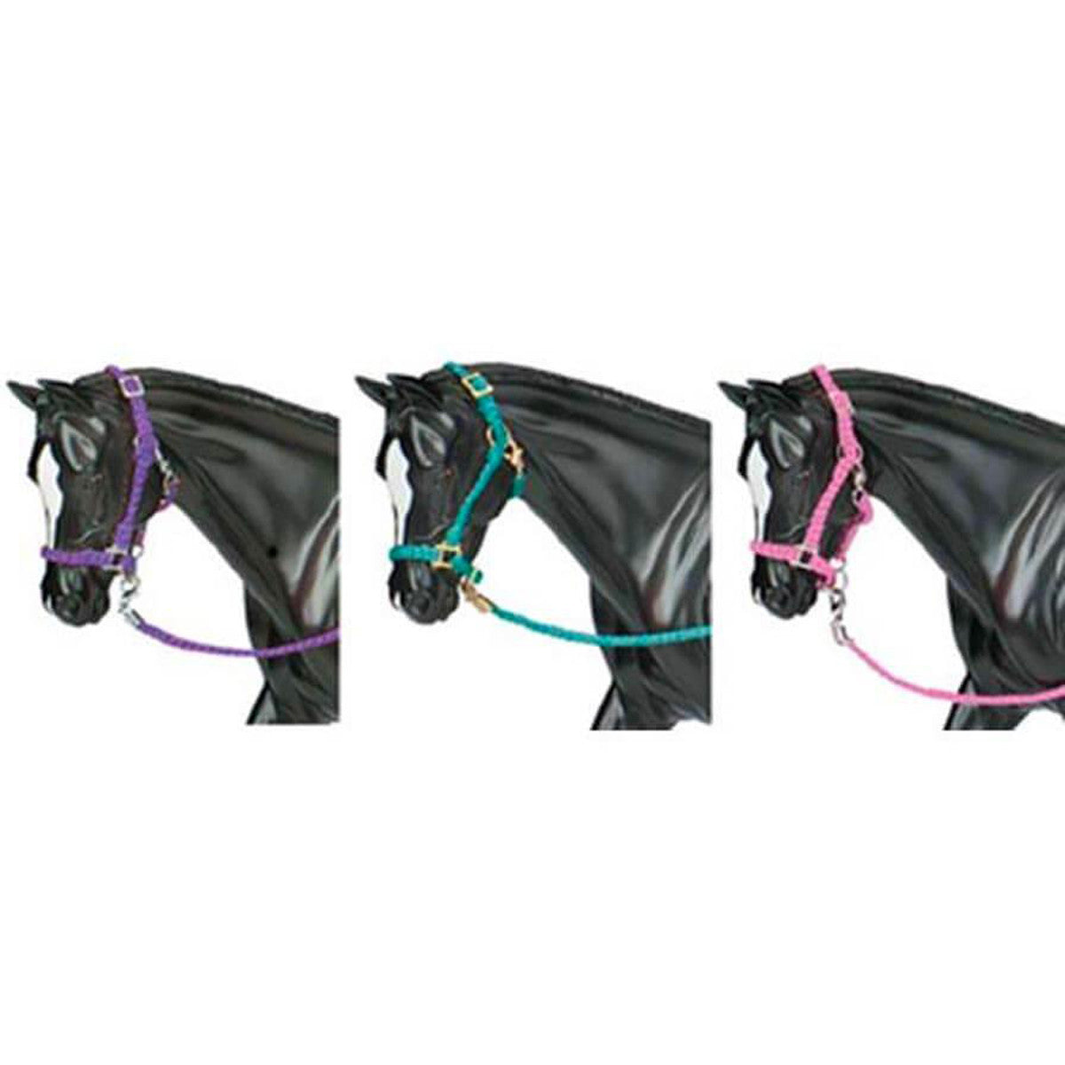 Breyer Horses - 3 Piece Nylon Hot Colored Halters on Models