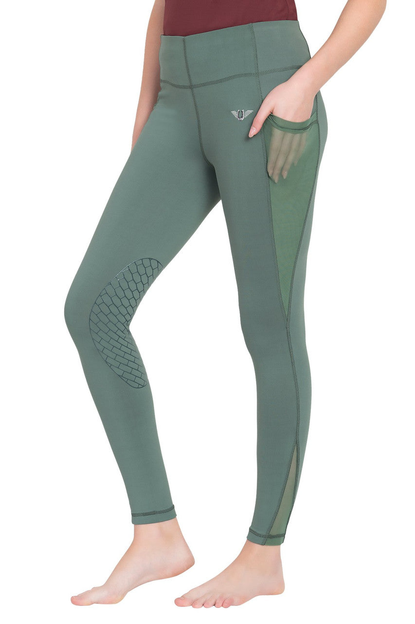 TuffRider Ladies Minerva EquiCool Tights - Duck Green