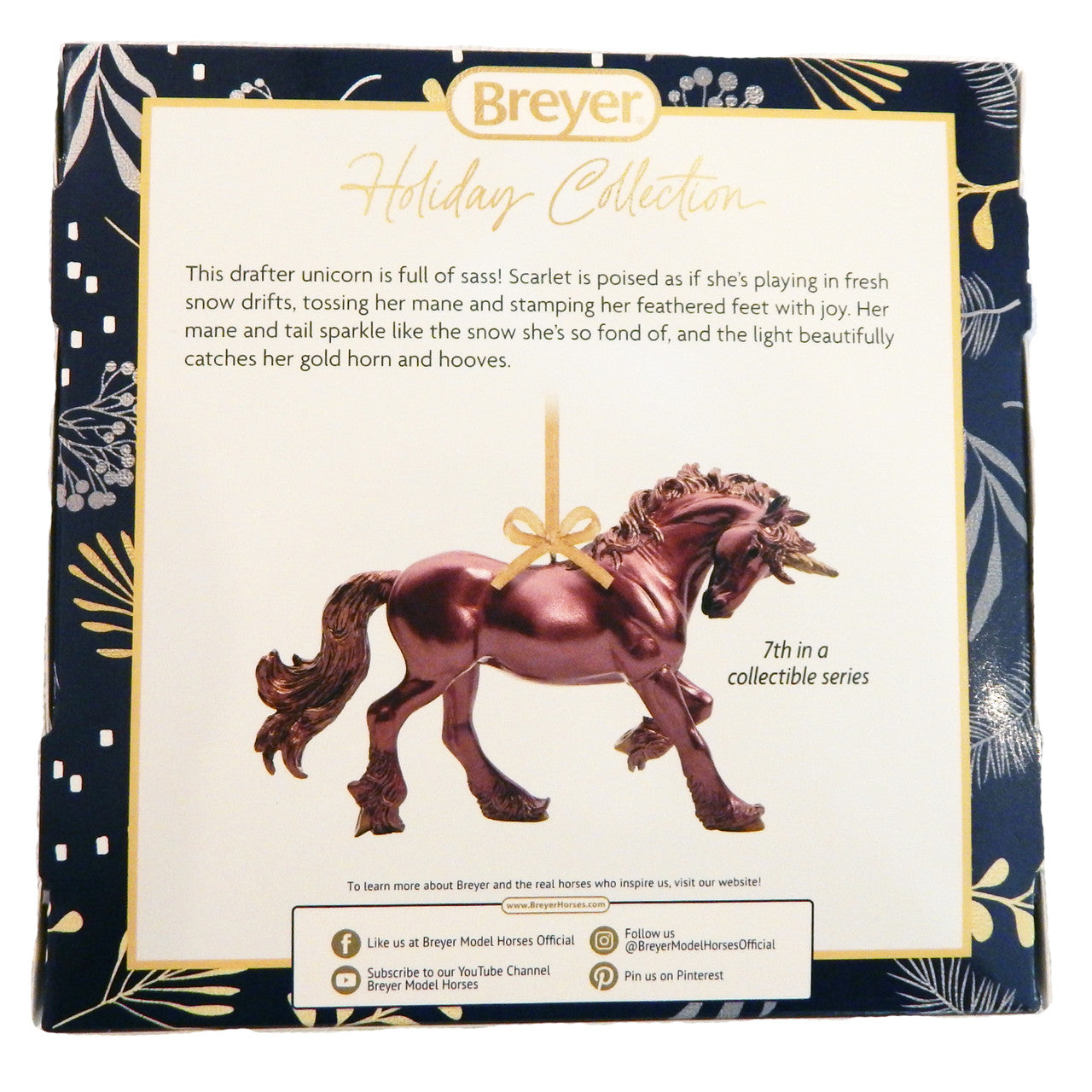 Breyer Horses Holiday Collection 2024 Unicorn Ornament - Scarlet - Box Back