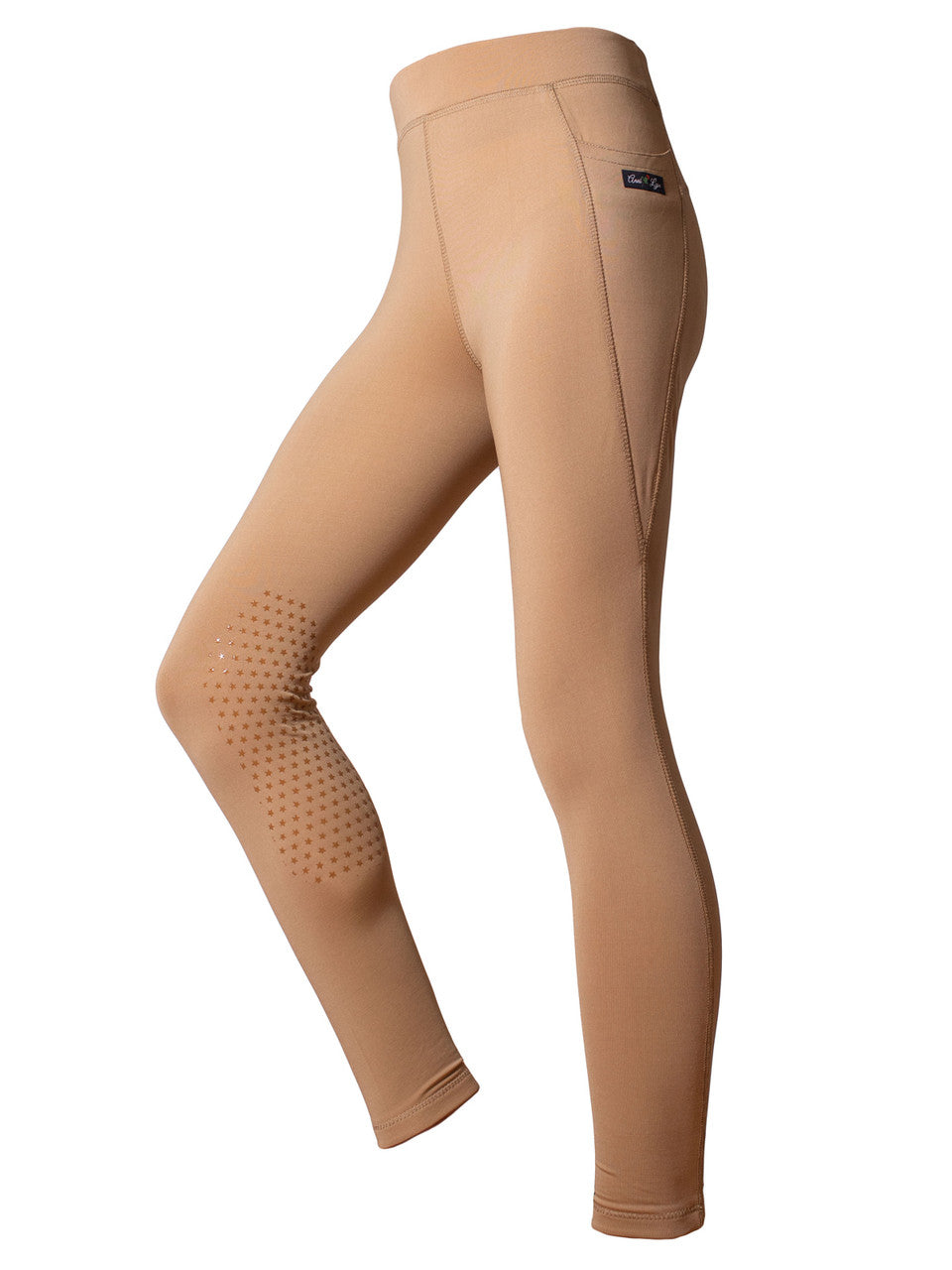 Anni Lyn Sportswear Kid's Elevate Silicone Knee Patch Tight - Tan