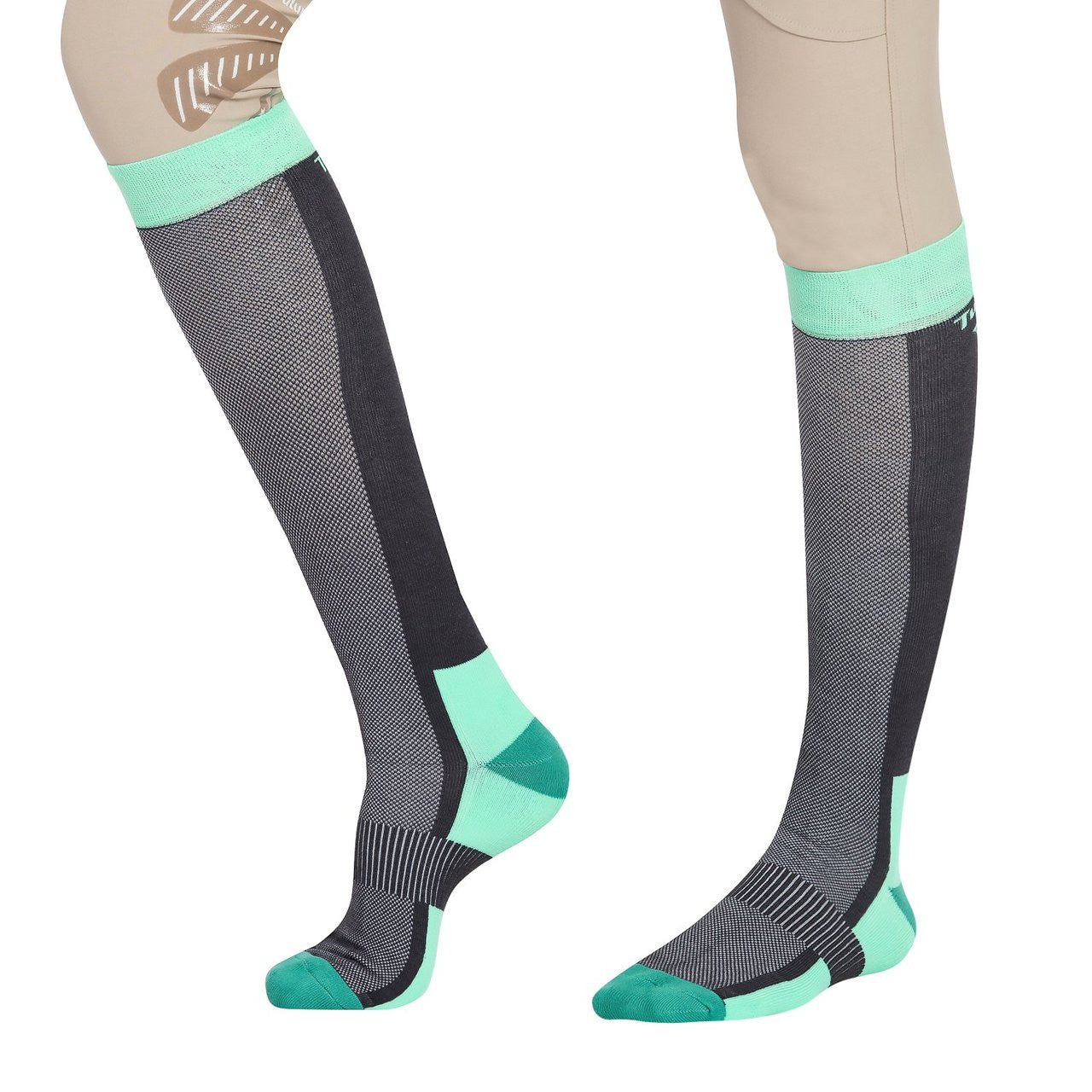 TuffRider Ladies Ventilated Knee Hi Socks - Green