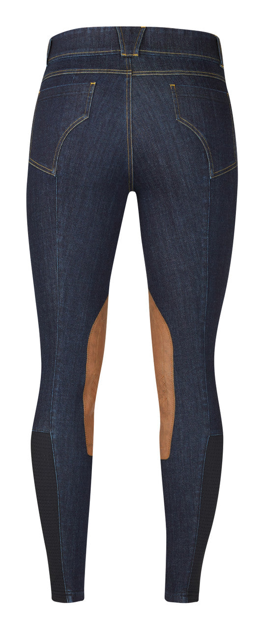 Kerrits Women's Stretch Denim Knee Patch Breech - Denim Back