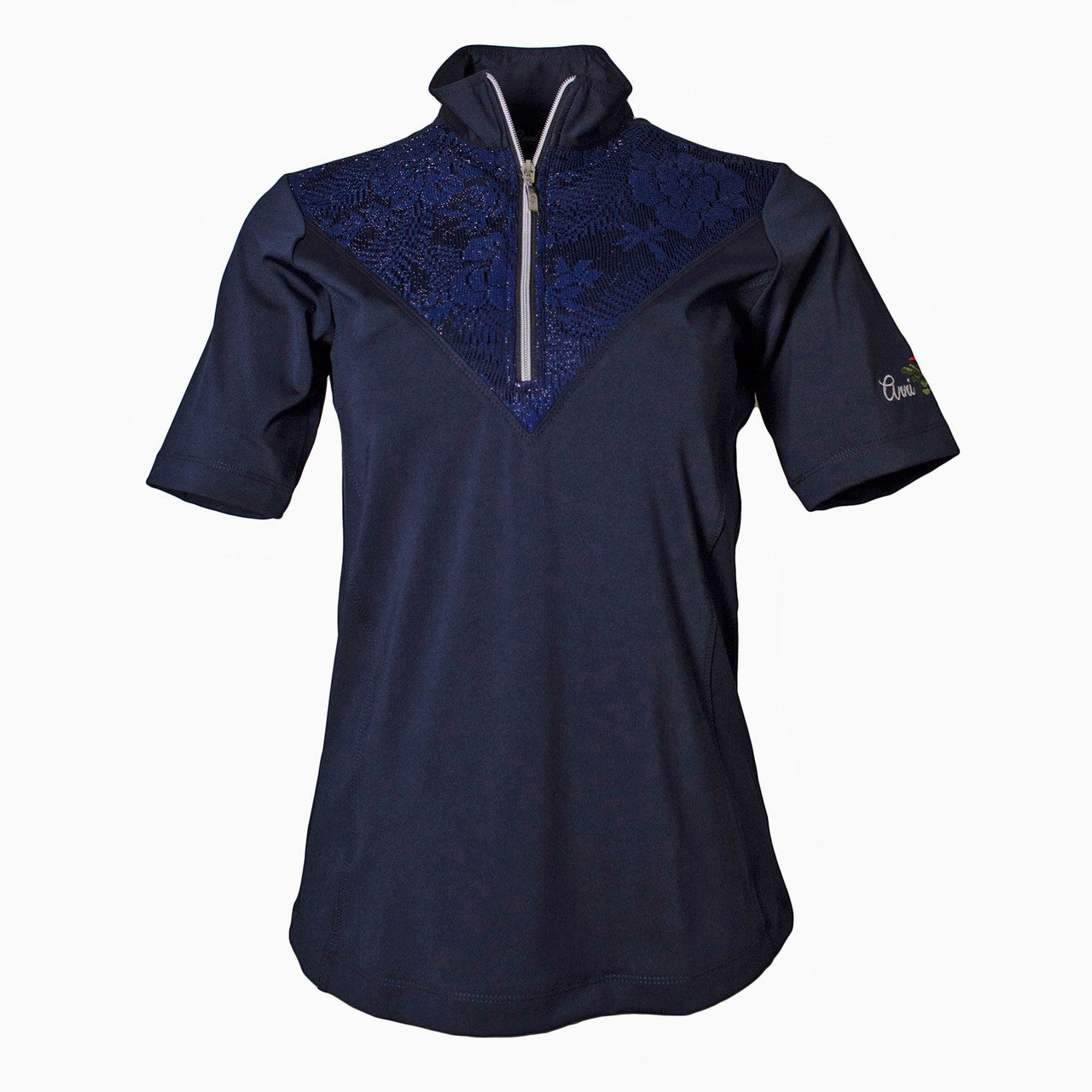 Anni Lyn Sportswear Women's Elegance Short Sleeve Shirt - Navy