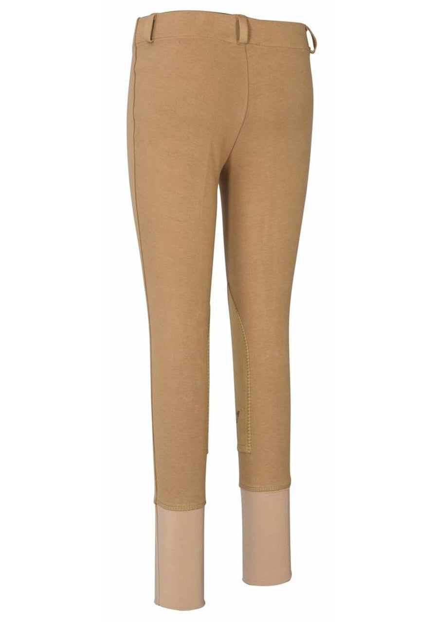 TuffRider Children's Starter LowRise Pull-On Knee Patch Breeches - Sand Back