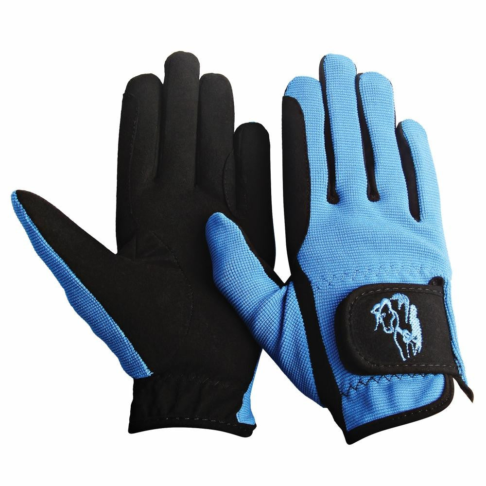 TuffRider Children's Performance Riding Gloves - Sky Blue