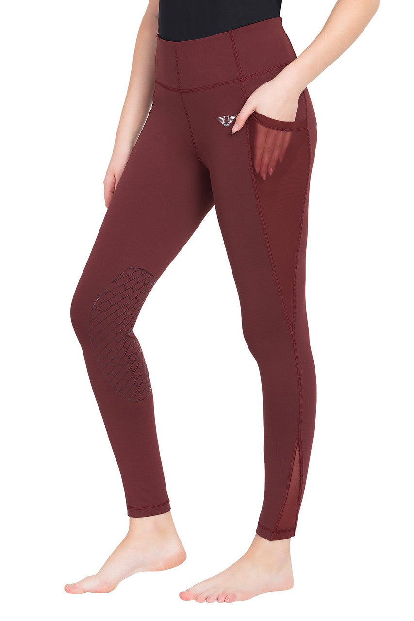 TuffRider Ladies Minerva EquiCool Tights - Wine