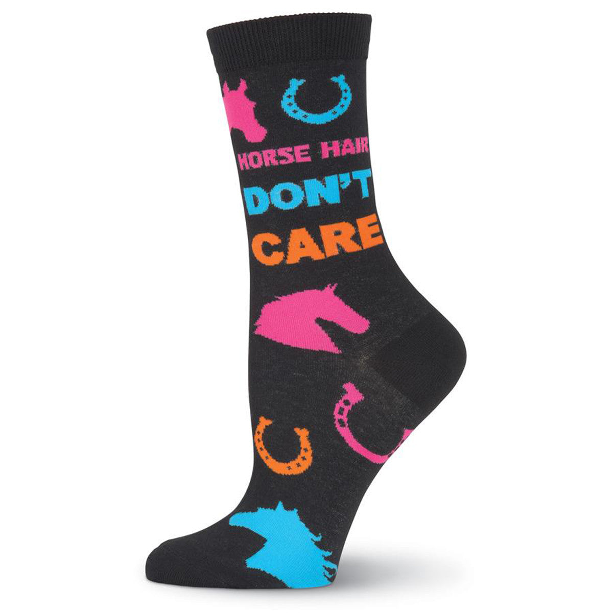 K. Bell Women's "Horse Hair - Don't Care" Crew Socks - Side View