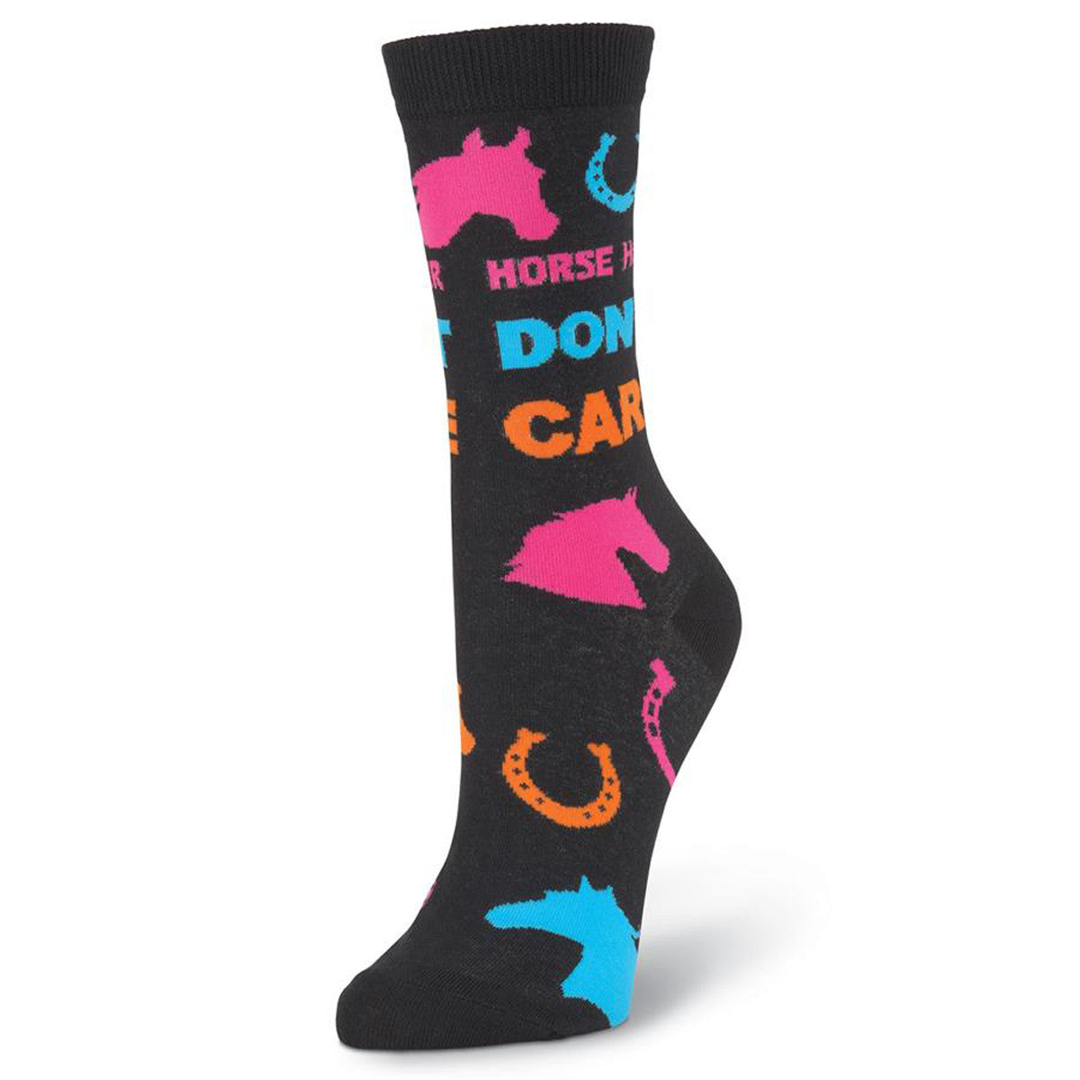 K. Bell Women's "Horse Hair - Don't Care" Crew Socks - Front View