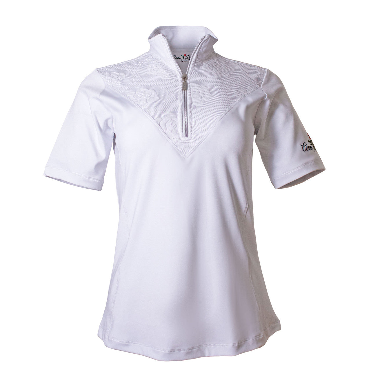 Anni Lyn Sportswear Women's Elegance Short Sleeve Shirt - White